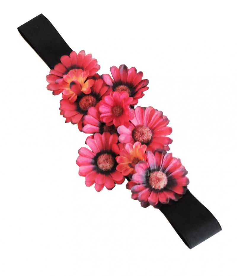 cinturon flores negro